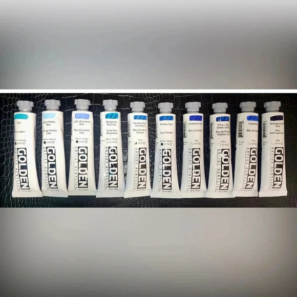 🎨 HUGE LOT of 60 🖌️ GOLDEN ACRYLIC Heavy Body PAINT TUBES 2 fl oz (59mL) - Picture 6 of 7